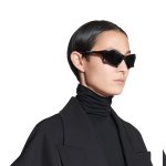 Bat Rectangle Sunglasses in Black - Image 4